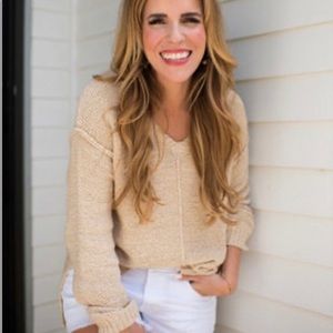 Rachel Hollis Oversized Drop Shoulder V-NckSweater